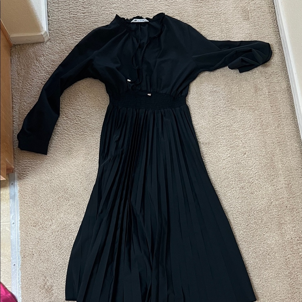 Zara Black Long Sleeve Dress